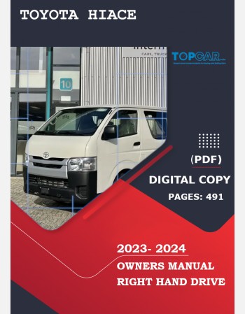 toyota hiace 2023-2024 owners manual in english